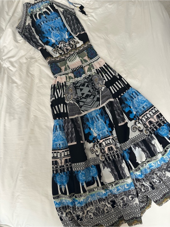 Hale Bob Dresses & Skirts - Hale Bob Blue, Black & Green Printed Maxi Dress